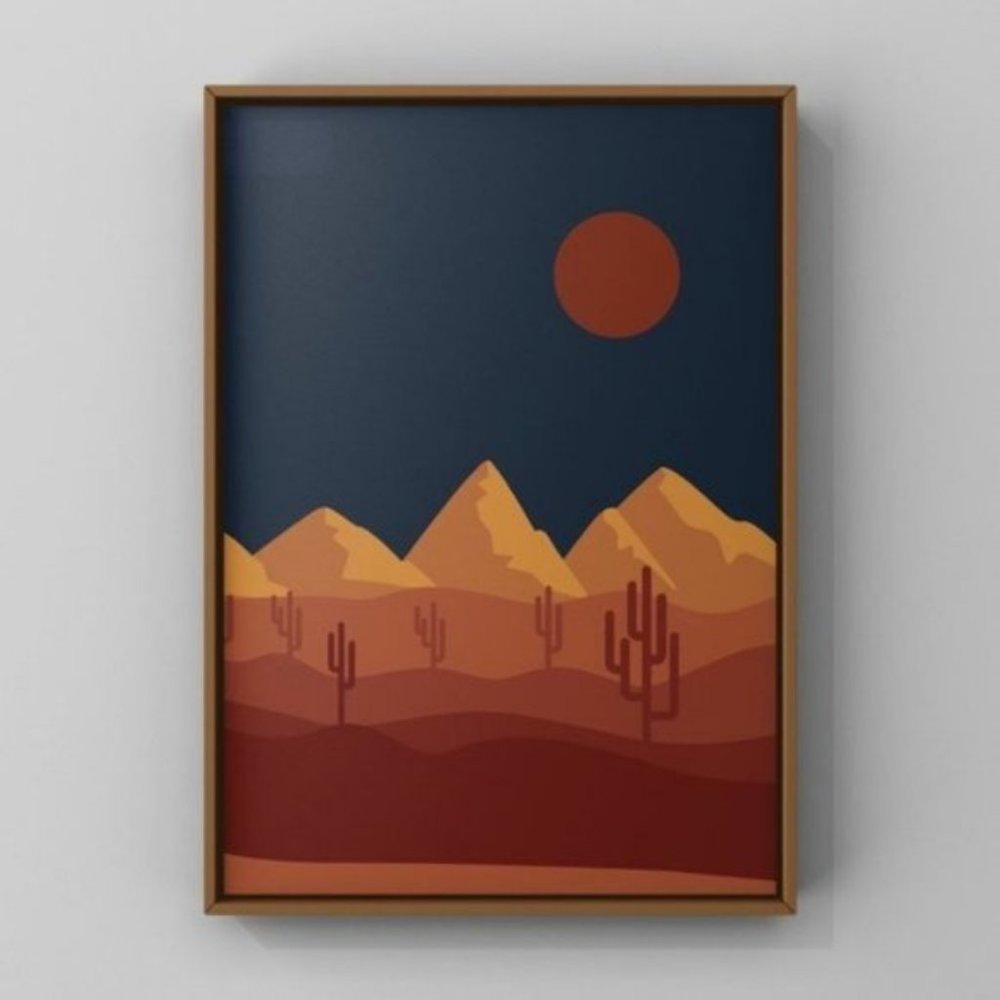 Modern boho desert landscape wall decor art print